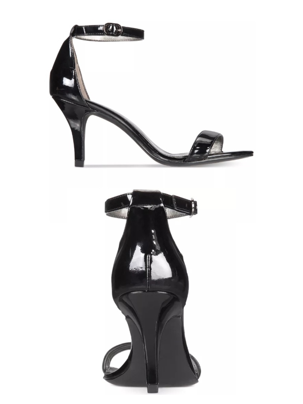 Bandolino Madia Stiletto Dress Sandals Heels Black Patent Size 7.5 NIB